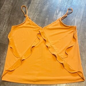 Express Orange Ruffle Camisole Top